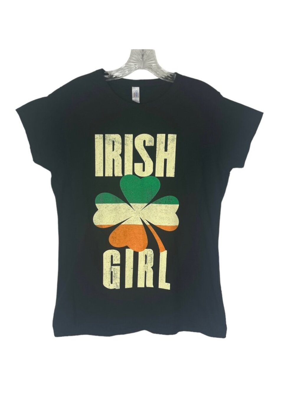 Irish Girl Graphic Tshirt Womens XL Black Green Irish St Patricks Day